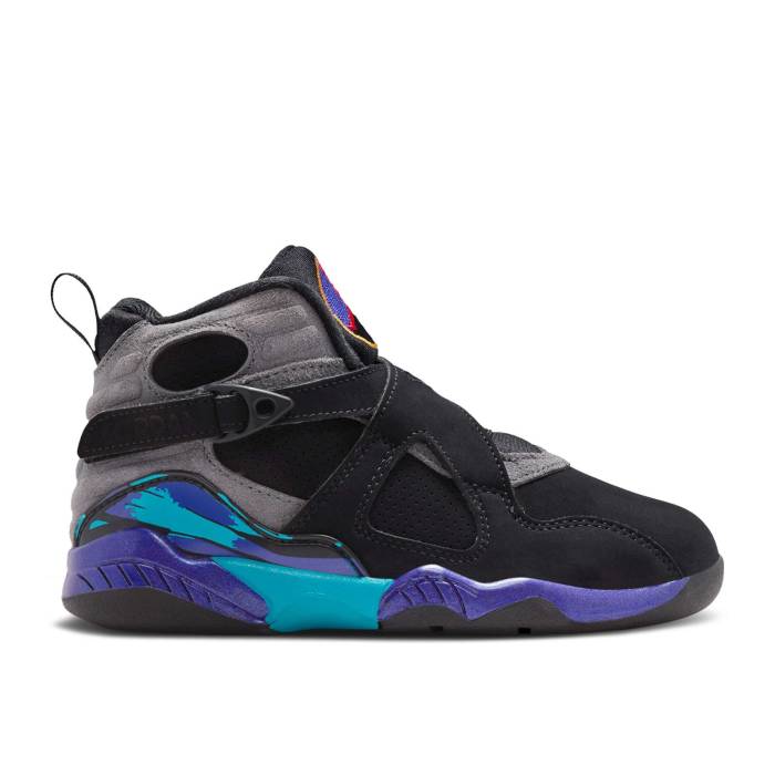 ナイキ エアジョーダン Air Jordan 【 Jordan 8 Retro Ps \u0027Aqua\u0027 2025 Youth Black/True Red/Iron Grey/Bright Concord/Aquatone 】 レトロ お坊っちゃん キッズ 黒いこと 黒いこと Red 赤・赤いこと 薄墨色 薄墨色 コンコルド・コンコ