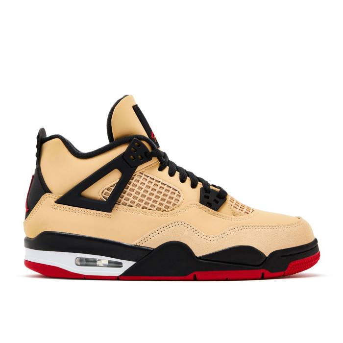 ナイキ　エアジョーダン Air Jordan 【 Jordan 4 Retro Gs 'Pizza' Youth Sesame/White/Fire Red/Black 】 レトロ ジュニア キッズ 白色 ホワイト ファイア Red 赤・レッド 黒色 ブラック｜スニケス