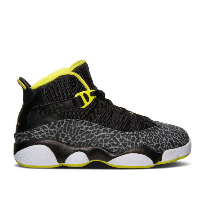 ナイキ エアジョーダン Air Jordan 【 Jordan 6 Rings Ps 'Venom Green' Youth Black/Venom Green/White/Cement Grey 】 リング ジュニア キッズ 黒色 ブラック green 緑・グリーン 白色 ホワイト 灰色・シメント 灰色|スニケス