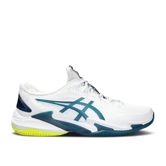 アシックス Asics 【 Court Ff 3 Clay \u0027White Gris Blue\u0027 Men White/Gris Blue 】 厚地の外套 メンズ 白いこと 白いこと 青味 青み