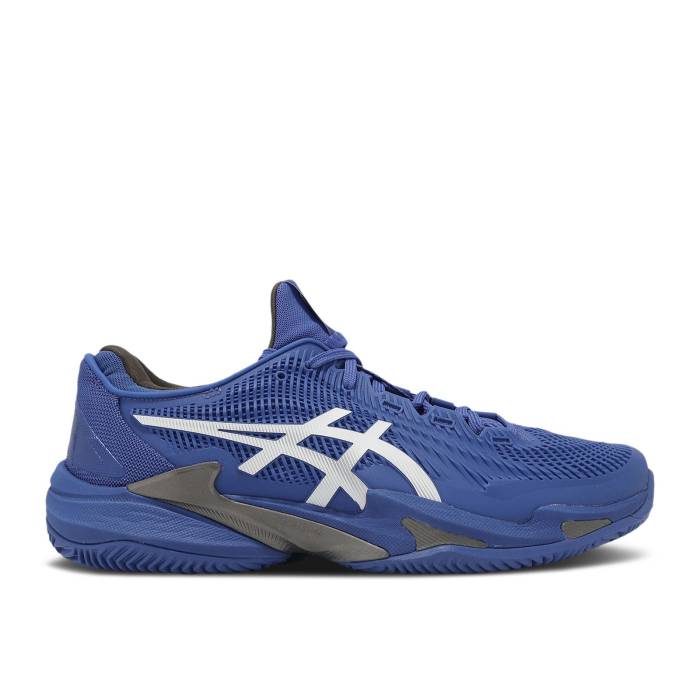 アシックス Asics 【 Court Ff 3 Clay \u0027Dark Cobalt\u0027 Men Dark Cobalt/White 】 厚地の外套 メンズ 白いこと 白いこと