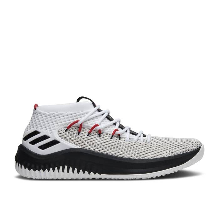 アディダス Adidas 【 Dame 4 'Rip City' Men Running White/Core Black/Scarlet 】 メンズ 白色 ホワイト コア 黒色 ブラック｜スニケス