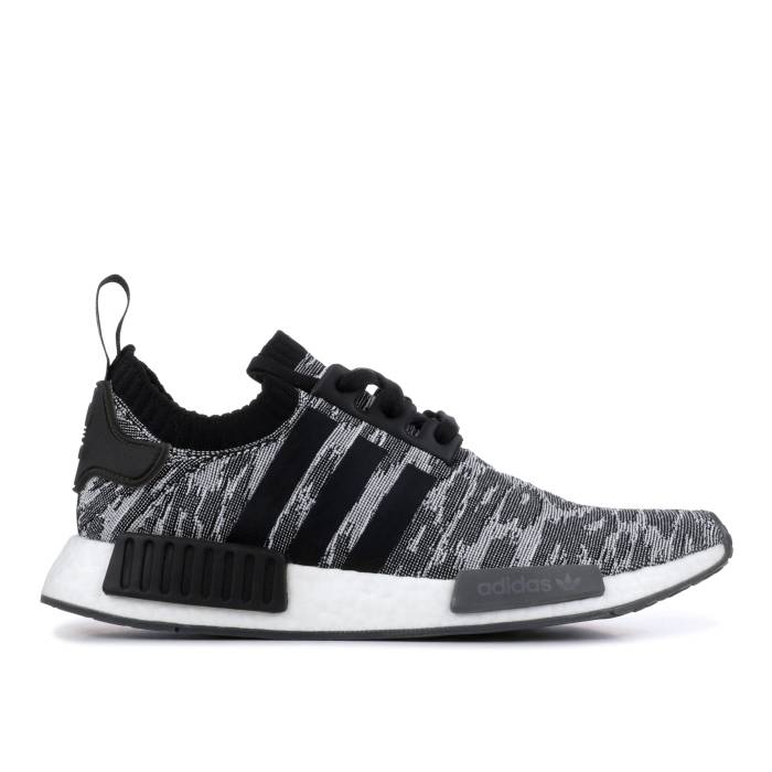 アディダス Adidas 【 Nmd_R1 Primeknit \u0027Black Glitch\u0027 Men Core Black/Core Black/Solar Red 】 メンズ 中核グループ 黒いこと 黒いこと Red 赤・赤いこと