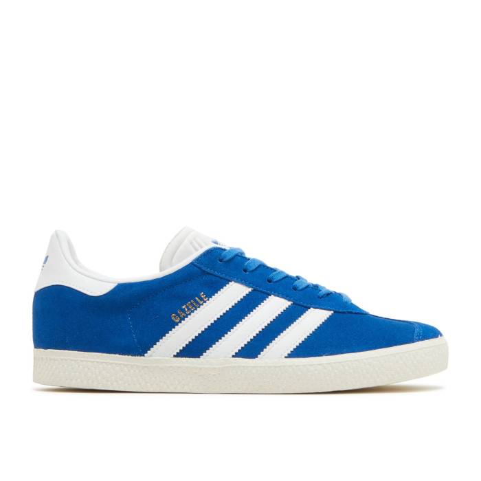 アディダス Adidas 【 Gazelle J Youth Blue/White-Gold Metal 】 ガゼル ジュニア キッズ 青色 ブルー メタル|スニケス