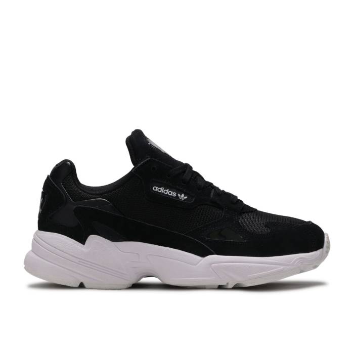 アディダス Adidas 【 Wmns Falcon Core Black Women Core Black/Core Black/Cloud White 】 レディース コア 黒色 ブラック 白色 ホワイト