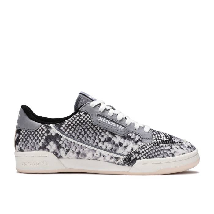アディダス Adidas 【 Continential 80 \u0027Grey Snakeskin\u0027 Men Grey Two/Off White/Linen 】 メンズ 薄墨色 薄墨色 白いこと 白いこと