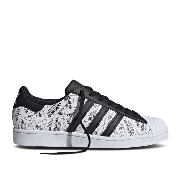 アディダス Adidas 【 Superstar \u0027Label Collage\u0027 Men Cloud White/Core Black/Core Black 】 Superstar はやりっ子 メンズ 白いこと 白いこと 中核グループ 黒いこと 黒いこと