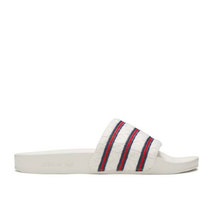 アディダス Adidas 【 Extra Butter X Consortium Adilette \u0027Off White\u0027 Men Off White/Core Royal/Off White 】 アディレッタ メンズ 白いこと 白いこと 中核グループ スニーカー-靴