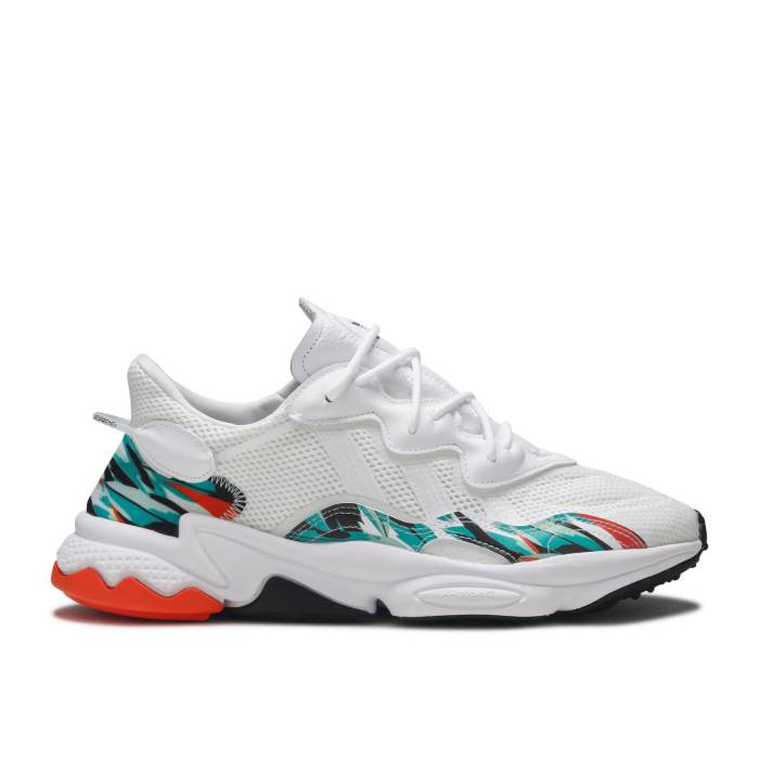 アディダス Adidas 【 Wmns Ozweego 'Tropical Print' Women Cloud White/Cloud White/Core Black 】 レディース 白色 ホワイト コア 黒色 ブラック