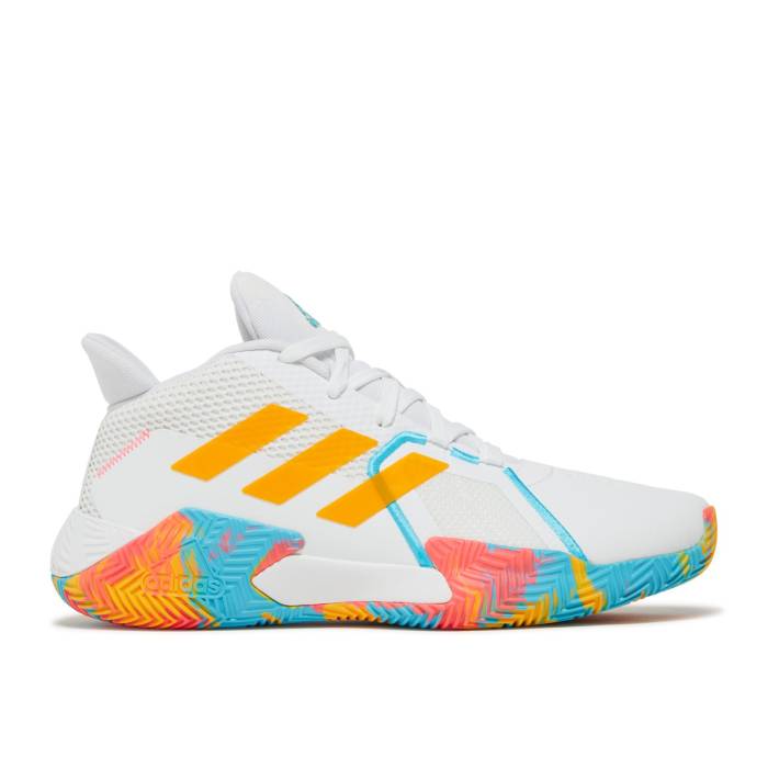 アディダス Adidas 【 Court Vision 2.0 Rainbow Sole Men Cloud White/Solar Gold/Signal Cyan 】 コート メンズ 白色 ホワイト ゴールド シアン