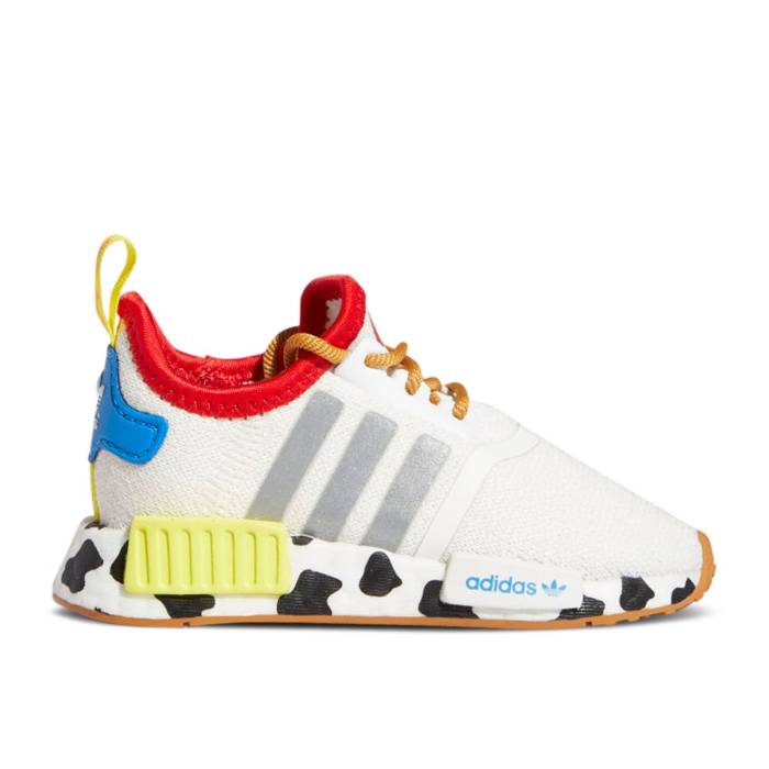 アディダス Adidas 【 Toy Story X Nmd_R1 Infant \u0027Sheriff Woody\u0027 Infant Cloud White/Silver Metallic/Bright Yellow 】 もの言う花 白いこと 白いこと Silver しろがね色・しろがね色 yellow 黄味がかった・黄色