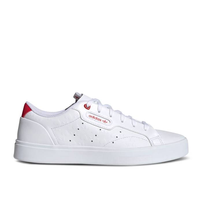 アディダス Adidas 【 Wmns Sleek 'Heart Embossed - White Scarlet' Women Cloud White/Scarlet/Core Black 】 白色 ホワイト レディース 白色 ホワイト コア 黒色 ブラック｜スニケス 23,725円