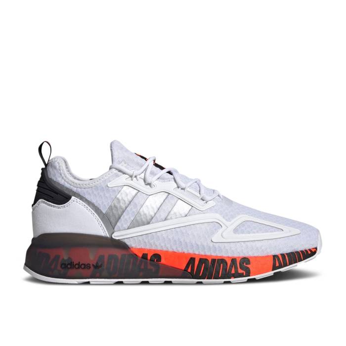 アディダス Adidas 【 Zx 2K Boost 'Bold Logo Graphic - White' Men Cloud White/Silver Metallic/Core Black 】 ブースト ロゴ グラフィック メンズ 白色 ホワイト Silver 銀色・シルバー コア 黒色 ブラック|スニケス