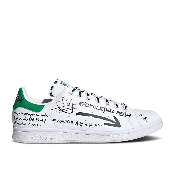 アディダス Adidas 【 Stan Smith \u0027Sharpie Pack - Graffiti White Green\u0027 Men Cloud White/Cloud White/Green 】 白いこと 白いこと メンズ 白いこと 白いこと green 緑・緑であること