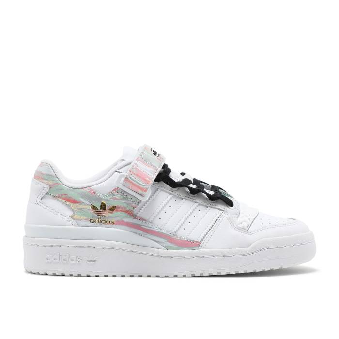 アディダス Adidas 【 Wmns Forum Low \u0027I Love Dance - Frozen Green Pink\u0027 Women Cloud White/Cloud White/Frozen Green 】 討論会 社交ダンス green 緑・緑であること レディース 白いこと 白いこと green 緑・緑であること