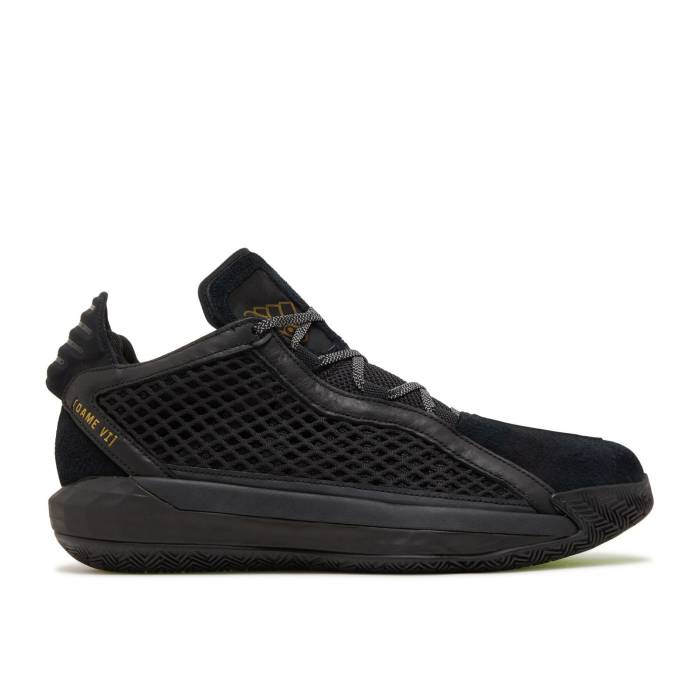 アディダス Adidas 【 Dame 6 Leather Gca \u0027Black Gold\u0027 Men Core Black/Gold Metallic/Core Black 】 なめし革 メンズ 中核グループ 黒いこと 黒いこと ゴールド
