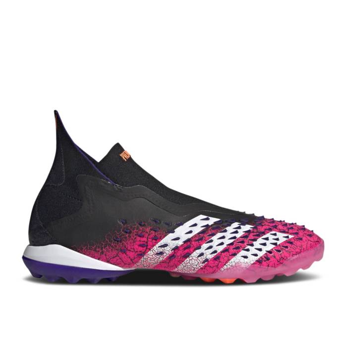 アディダス Adidas 【 Predator Freak+ Laceless Tf \u0027Demonskin - Shock Pink\u0027 Men Core Black/Cloud White/Shock Pink 】 プレデター ぼうぜん自失 メンズ 中核グループ 黒いこと 黒いこと 白いこと 白いこと ぼうぜん自失 pink サクラ色