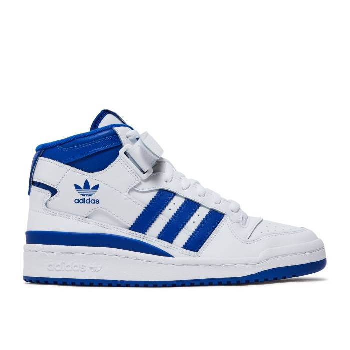アディダス Adidas 【 Wmns Forum Mid 'White Royal Blue' Women Cloud White/Royal Blue/Cloud White 】 フォーラム ミッド レディース 白色 ホワイト 青色 ブルー｜スニケス