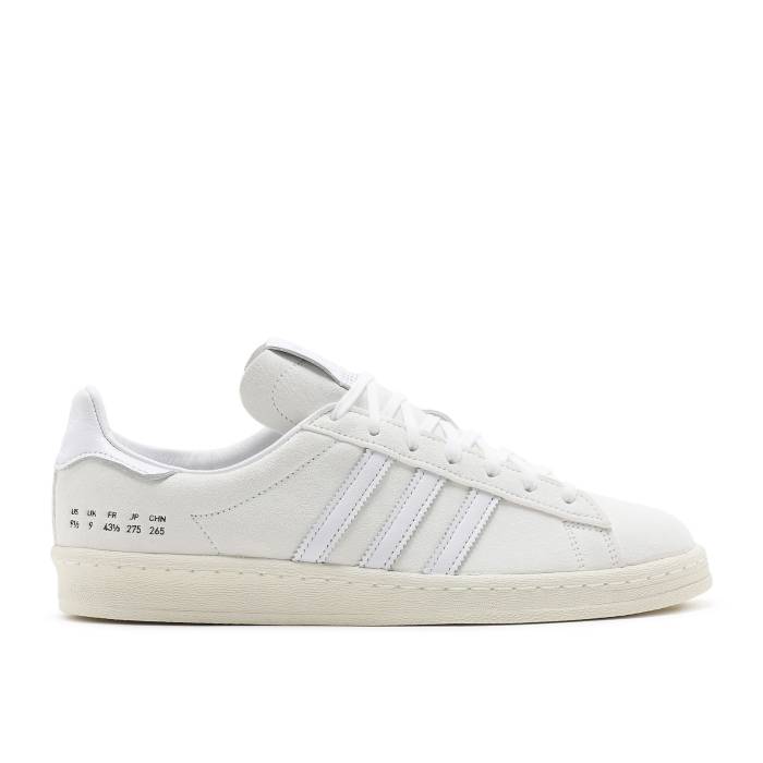 アディダス Adidas 【 Campus 80S \u0027Size Tag - Off White\u0027 Men White/Cloud White/Off White 】 構内 引き舟 メンズ 白いこと 白いこと