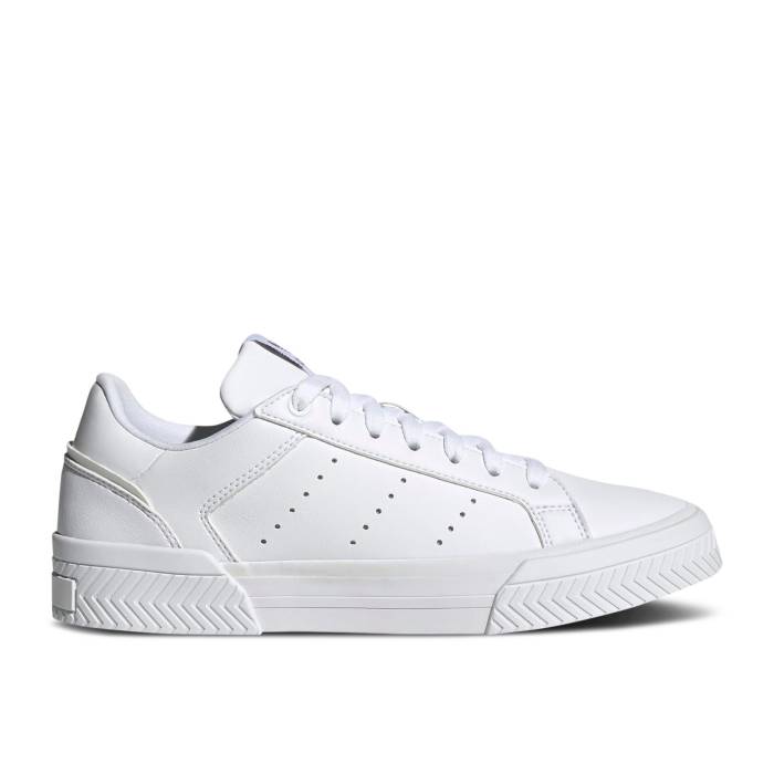 アディダス Adidas 【 Wmns Court Tourino \u0027Triple White\u0027 Women Cloud White/Cloud White/Silver Metallic 】 厚地の外套 レディース 白いこと 白いこと Silver しろがね色・しろがね色