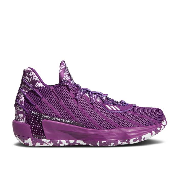 アディダス Adidas 【 Dame 7 \u0027I アメリシウム My Own Fan - Glory Purple\u0027 Men Glory Purple/Cloud White/Glory Purple 】 メンズ Purple 紫・パープル 白いこと 白いこと