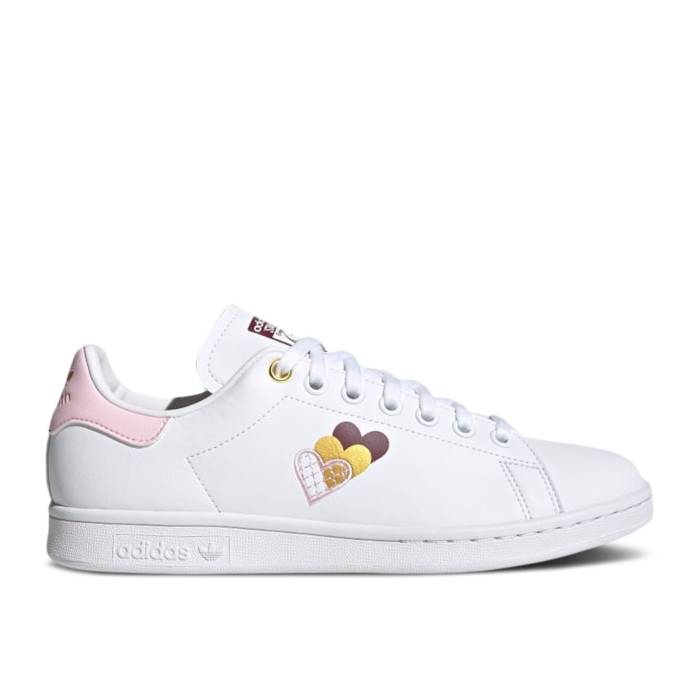 アディダス Adidas 【 Wmns Stan Smith \u0027Hearts - Clear Pink\u0027 Women Cloud White/Clear Pink/Victory Crimson 】 レディース 白いこと 白いこと pink サクラ色 Victory 白星 クリムゾン