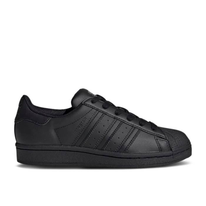 アディダス Adidas 【 Superstar J 'Triple Black' Youth Core Black/Core Black/Core Black 】 Superstar スーパースター ジュニア キッズ コア 黒色 ブラック｜スニケス