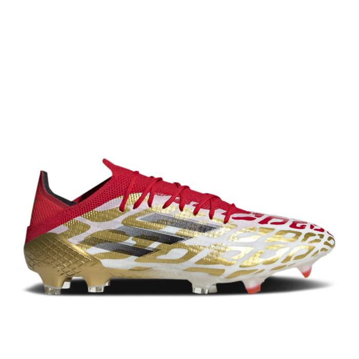 アディダス Adidas 【 X Speedflow Mo Salah.1 Fg \u0027White Gold Metallic Scarlet\u0027 Men Cloud White/Gold Metallic/Scarlet 】 ゴールド メンズ 白いこと 白いこと ゴールド