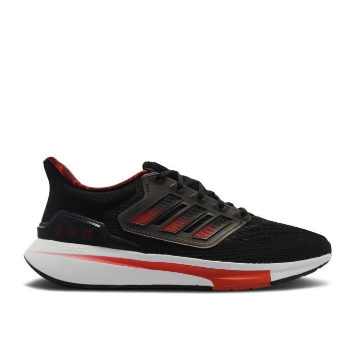 アディダス Adidas 【 Eq21 Run Black Fire Red Men Core Black/Fire Red/Footwear White 】 ラン ファイア メンズ コア 黒色 ブラック ファイア Red 赤・レッド 白色 ホワイト