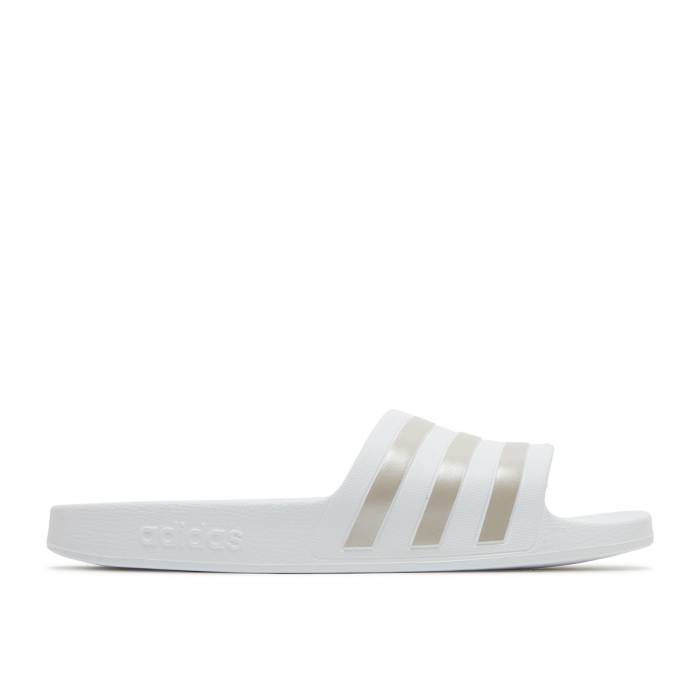 アディダス Adidas 【 Adilette Aqua Slides \u0027White Platinum Metallic\u0027 Men Cloud White/Platinum Metallic/Cloud White 】 アディレッタ アクア Platinum プラチナム メンズ 白いこと 白いこと Platinum プラチナム