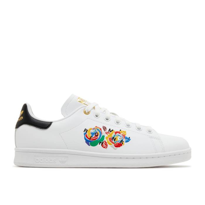 アディダス Adidas 【 Rich Mnisi X Wmns Stan Smith \u0027Roses - White\u0027 Women Cloud White/Supplier Colour/Gold Metallic 】 レディース 白いこと 白いこと ゴールド