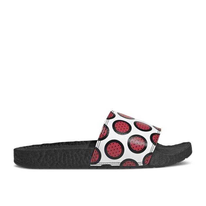 アディダス Adidas 【 Adilette Boost Slide \u0027Pop Art\u0027 Men Core Black/Cloud White/Scarlet 】 アディレッタ ブースト Slide サンダル メンズ 中核グループ 黒いこと 黒いこと 白いこと 白いこと