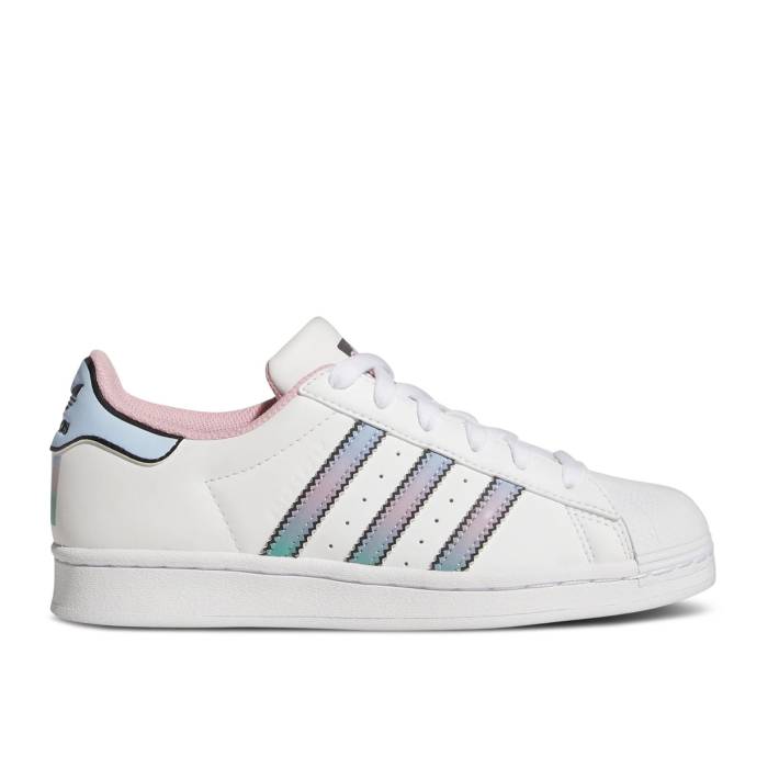 アディダス Adidas 【 Superstar J 'White Light Pink' Youth Cloud White/Light Pink/Clear Sky 】 Superstar スーパースター ジュニア キッズ 白色 ホワイト pink ピンク スカイ｜スニケス