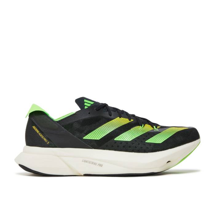 アディダス Adidas 【 Adizero Adios Pro 3 \u0027Core Black Solar Green\u0027 Men Core Black/Beam Yellow/Solar Green 】 アディゼロ アディオス 労働者階級 黒いこと 黒いこと メンズ 中核グループ 黒いこと 黒いこと yellow 黄味がかった・黄色 green 緑・グ