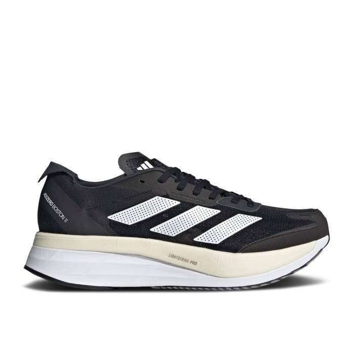アディダス Adidas 【 Adizero Boston 11 'Black Carbon' Men Core Black/Cloud White/Carbon 】 アディゼロ ボストン メンズ コア 黒色 ブラック 白色 ホワイト カーボン