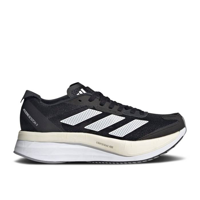 アディダス Adidas 【 Wmns Adizero Boston 11 \u0027Black White\u0027 Women Core Black/Cloud White/Grey Three 】 アディゼロ 豆の町 レディース 中核グループ 黒いこと 黒いこと 白いこと 白いこと 薄墨色 薄墨色