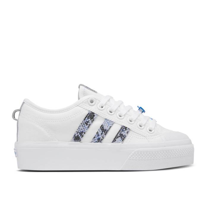 アディダス Adidas 【 Wmns Nizza Platform \u0027Snakeskin - White Focus Blue\u0027 Women Footwear White/Focus Blue/Halo Blue 】 白いこと 白いこと レディース 白いこと 白いこと 青碧 青色 レディース靴-靴