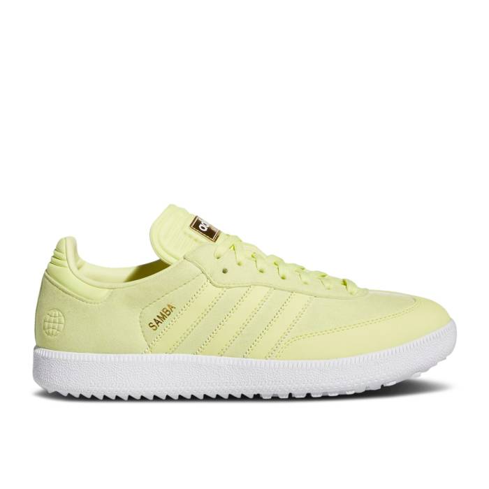 アディダス Adidas 【 Samba Spikeless Golf Se \u0027Pulse Yellow\u0027 Men Pulse Yellow/Pulse Yellow/Cloud White 】 サンバ golf ゴルフ メンズ yellow 黄味がかった・黄色 白いこと 白いこと