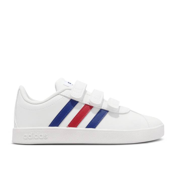 アディダス Adidas 【 Vl Court 2.0 J \u0027White Royal Blue Vivid Red\u0027 Youth Cloud White/Royal Blue/Vivid Red 】 厚地の外套 青碧 青色 御坊っちゃん キッズ 白いこと 白いこと 青碧 青色 Red 赤・赤いこと 靴-スニーカー-キッズ・ベビー・マタニティ