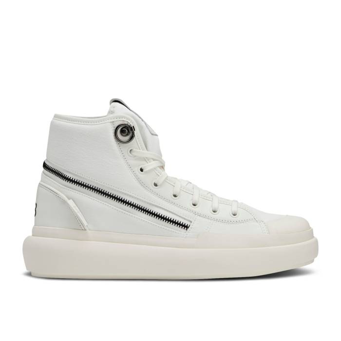 アディダス Adidas 【 Y-3 Ajatu Court High \u0027White Black\u0027 Men Core White/Core White/Core White 】 厚地の外套 ご機嫌 メンズ 中核グループ 白いこと 白いこと