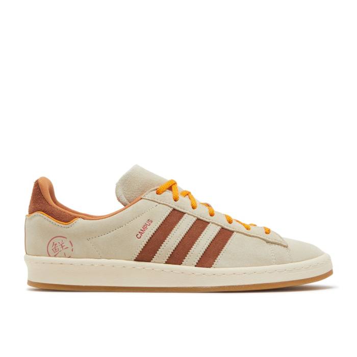アディダス Adidas 【 Campus 80S \u0027Shanghai - Mooncakes\u0027 Men Cream White/Auburn/Eqt Orange 】 構内 メンズ 皮膚軟化剤 白いこと 白いこと オーバーン orange 橙・オレンジ色