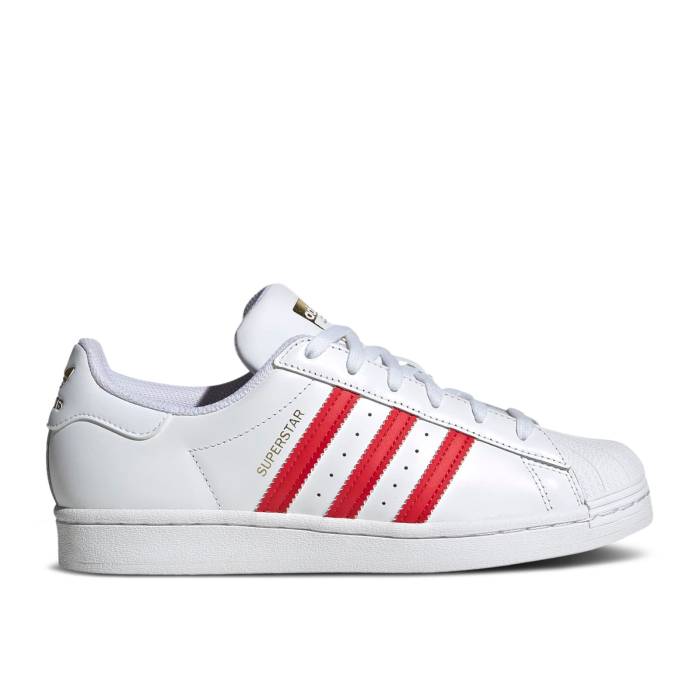 アディダス Adidas 【 Wmns Superstar \u0027White Better Scarlet\u0027 Women Cloud White/Better Scarlet/Gold Metallic 】 Superstar はやりっ児 レディース 白いこと 白いこと ゴールド