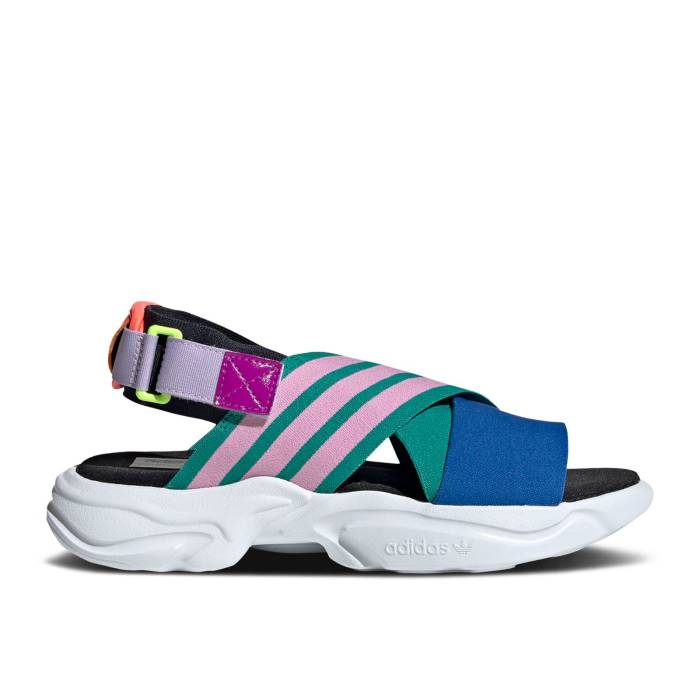 アディダス Adidas 【 Wmns Magmur Sandal \u0027Glory Green Pink Blue\u0027 Women Glory Green/True Pink/Glow Blue 】 green 緑・緑であること pink さくら色 レディース green 緑・緑であること pink さくら色 青碧 青碧