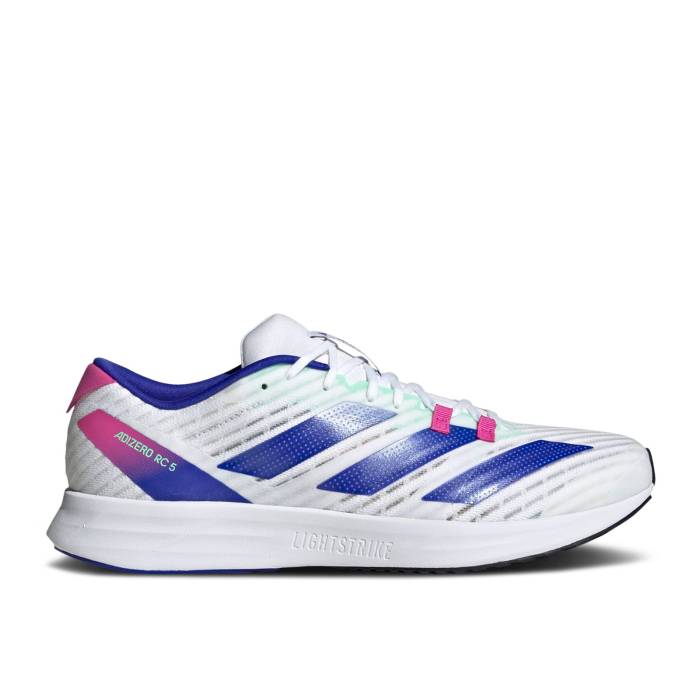 アディダス Adidas 【 Adizero Rc 5 'White Lucid Blue' Men Cloud White/Lucid Blue/Core Black 】 アディゼロ メンズ 白色 ホワイト 青色 ブルー コア 黒色 ブラック｜スニケス