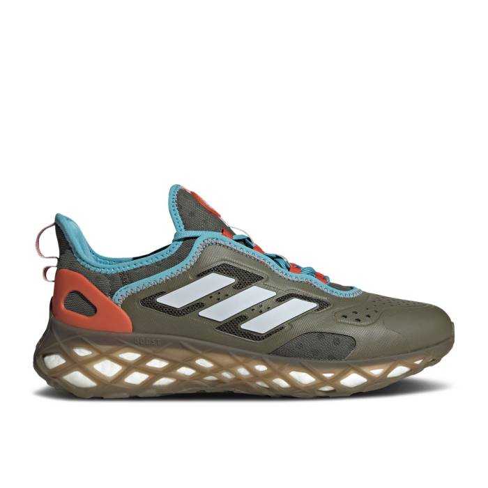 アディダス Adidas 【 Web Boost 'Olive Strata Halo Blue' Men Olive Strata/Halo Blue/Preloved Red 】 ブースト メンズ olive オリーブ 青色 ブルー Red 赤・レッド｜スニケス