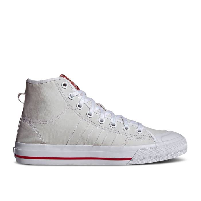 アディダス Adidas 【 Nizza High Rf \u0027Friends Forever\u0027 Men Cloud White/Scarlet/Grey Two 】 ご機嫌 メンズ 白いこと 白いこと 薄墨色 薄墨色