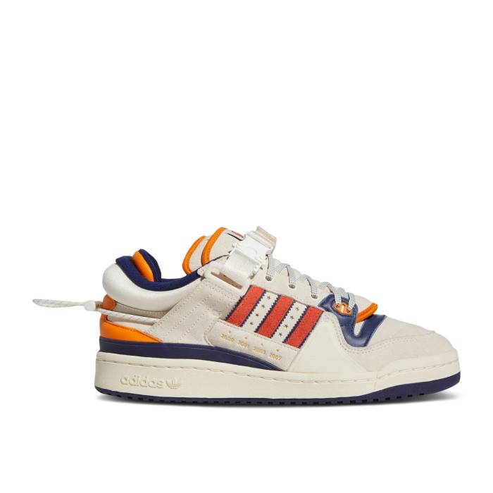 アディダス Adidas 【 Bad Bunny X Forum Buckle Low Cangrejeros Men Cream White/Bright Red/Night Sky 】 フォーラム バックル メンズ クリーム 白色 ホワイト Red 赤・レッド ナイト スカイ