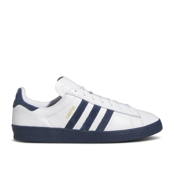 アディダス Adidas 【 Campus Adv \u0027Mirrored Lines Pack\u0027 Men Cloud White/Collegiate Navy/Blue Bird 】 校庭 メンズ 白いこと 白いこと 紺色 米国海軍 青味 青み