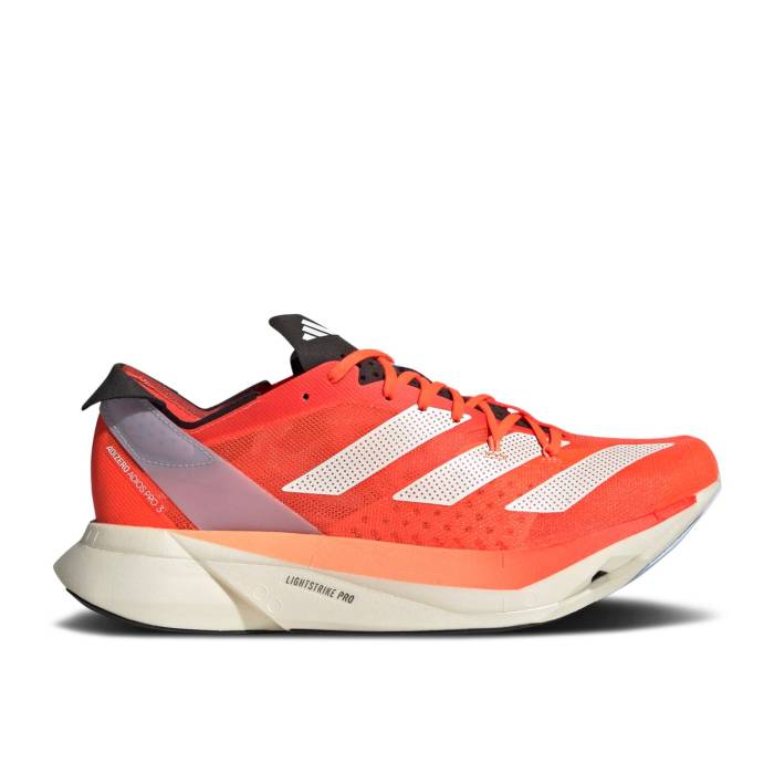 アディダス Adidas 【 Adizero Adios Pro 3 \u0027Solar Red\u0027 Men Solar Red/Zero Metallic/Coral Fusion 】 アディゼロ アディオス 労働者階級 メンズ Red 赤・赤いこと 無し Fusion 核融合反応