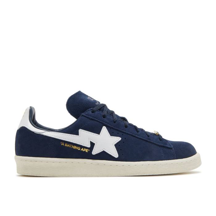 アディダス Adidas 【 Bape X Campus 80S \u002730Th Anniversary - Navy\u0027 Men Collegiate Navy/Cloud White/Off White 】 校庭 メンズ 紺色 米国海軍 白いこと 白いこと
